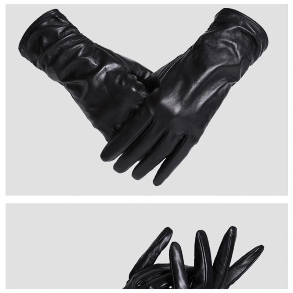 Leather Cashmere Lined Ruched Gloves Size 7 - Picture 4 of 7